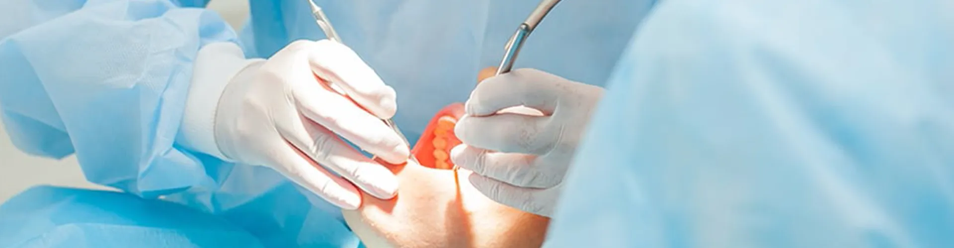 Dentist working on a patient.