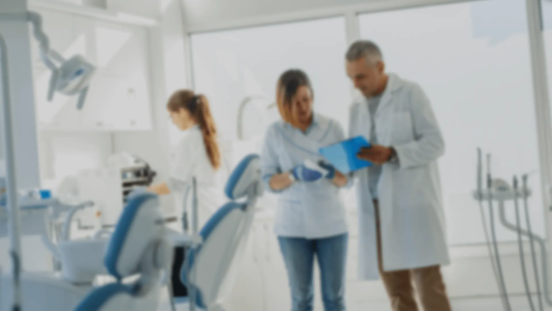 Blurred image of dentist's office.