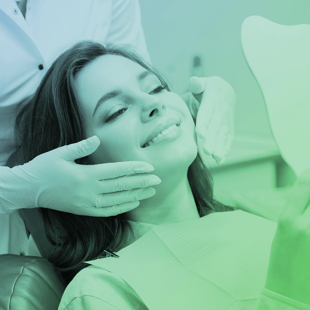 Patient looking in mirror