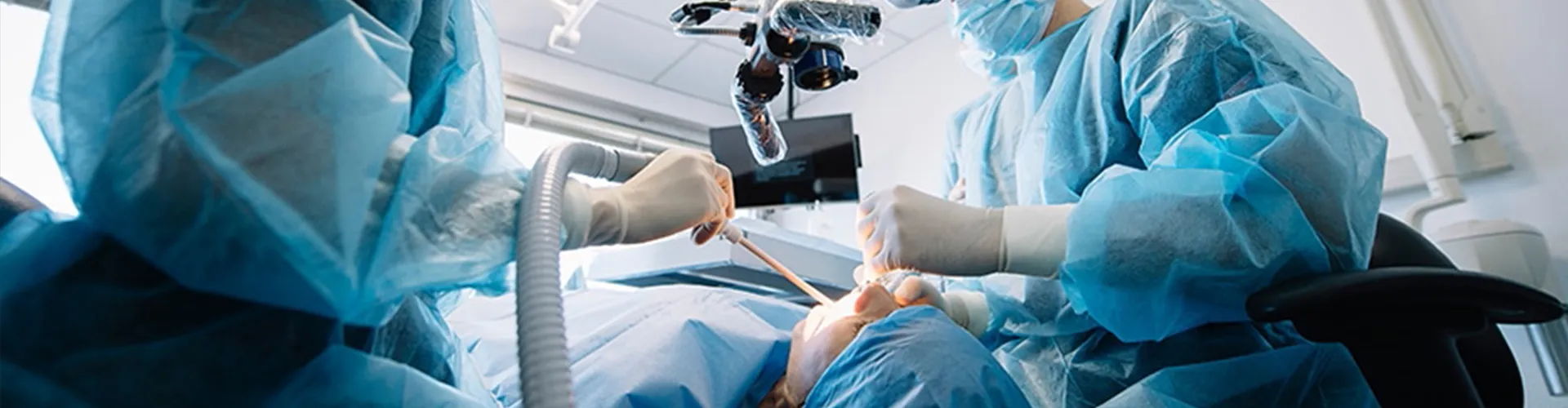 Dentist working on a patient.